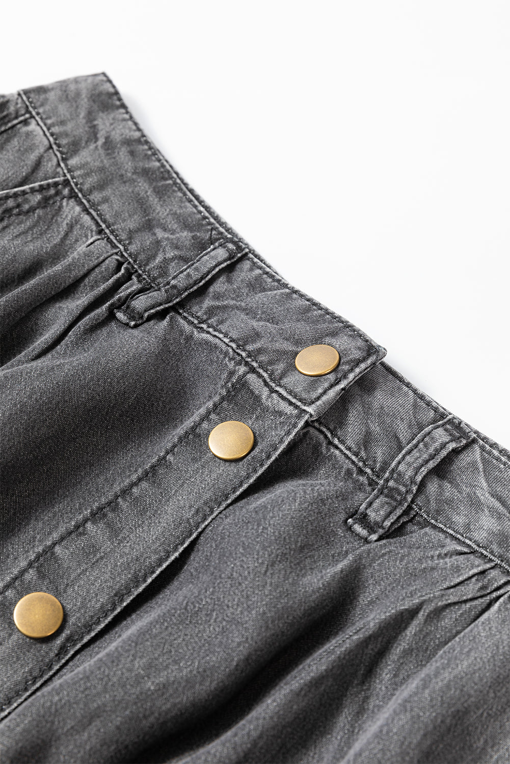 Fully Buttoned Long Denim Skirt | Dark Grey