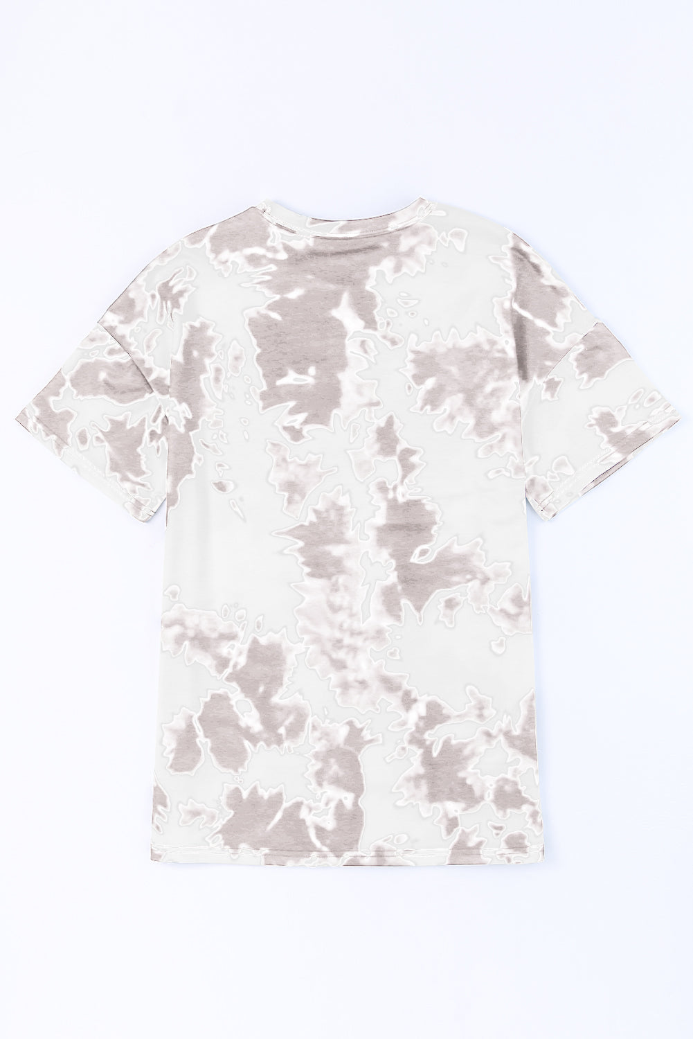 Tie-Dye Round Neck Short Sleeve Top | White