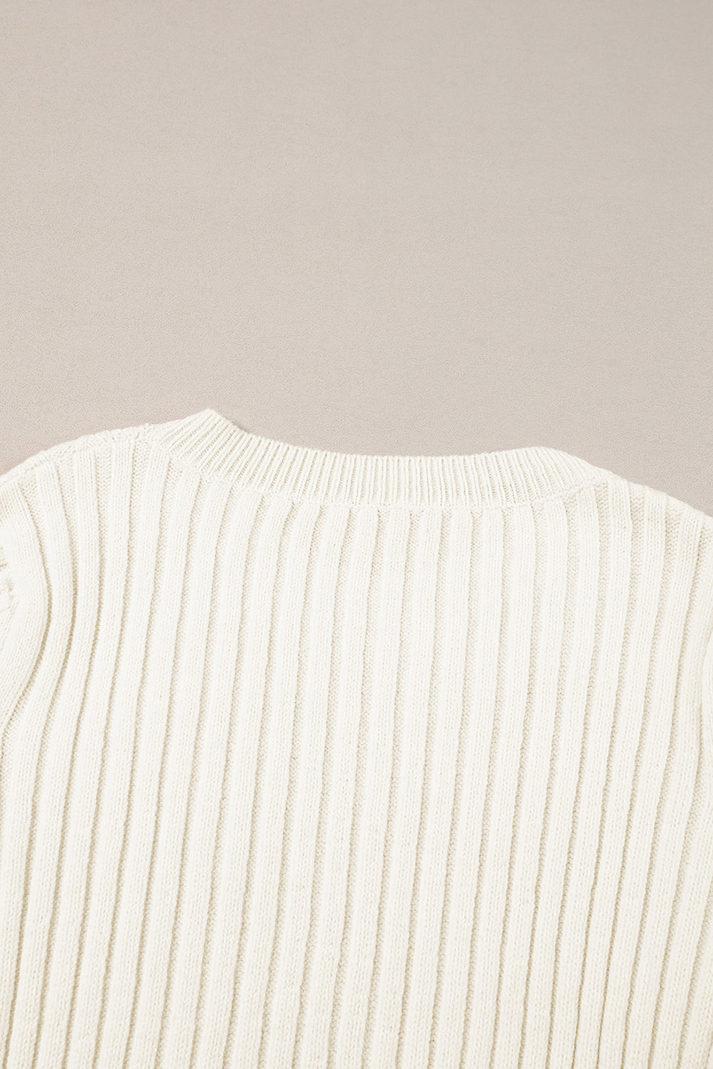 Cable Knit Cropped Sweater | White