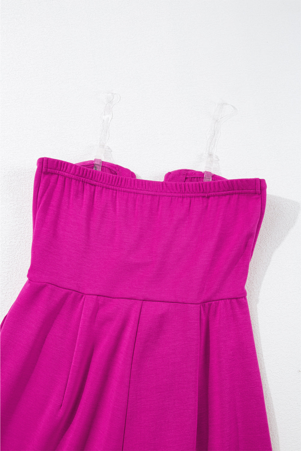 Bowknot Strapless Wide Leg Jumpsuit | Bright Pink