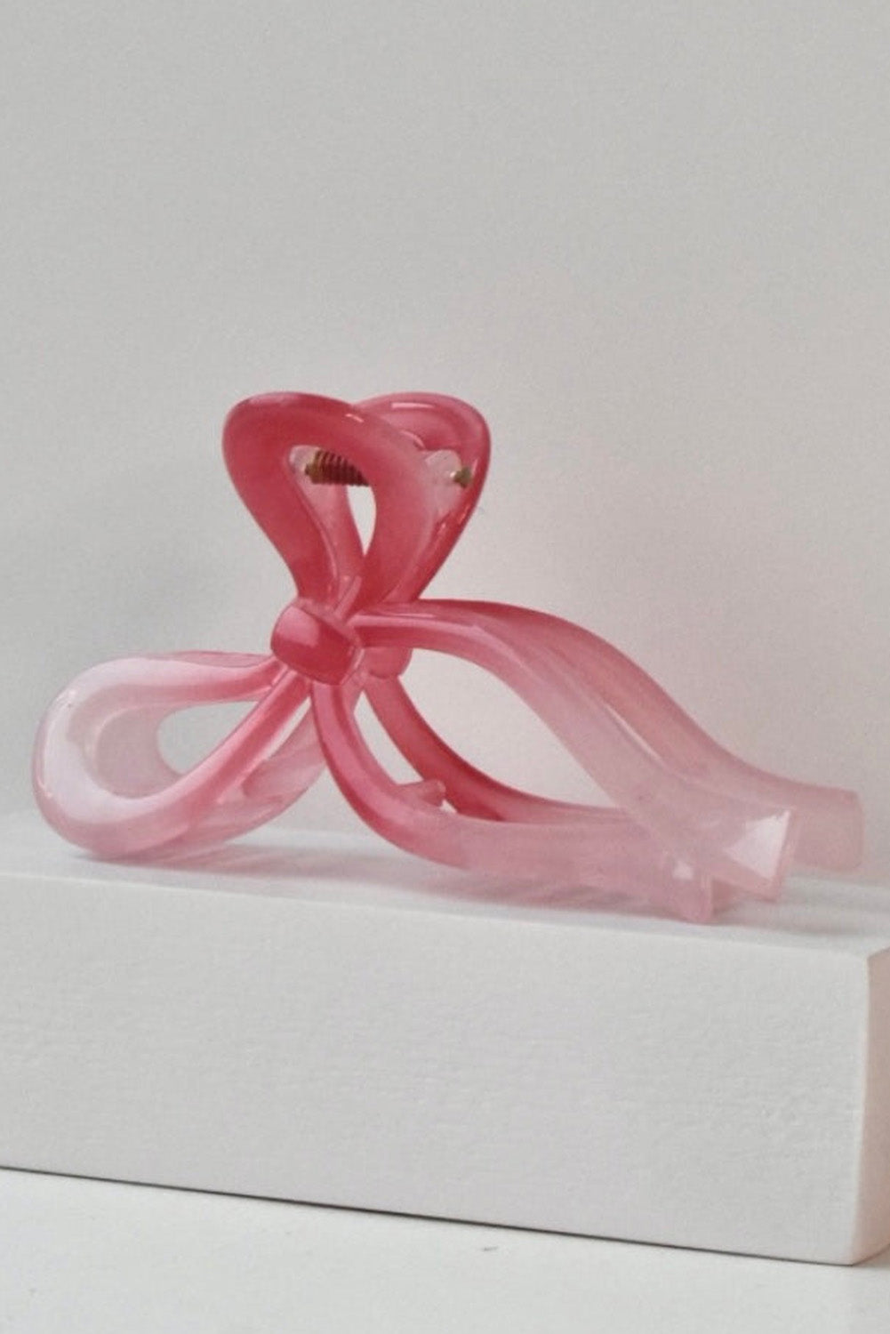 Long Tail Bow Knot Shape Claw Clip | Pink