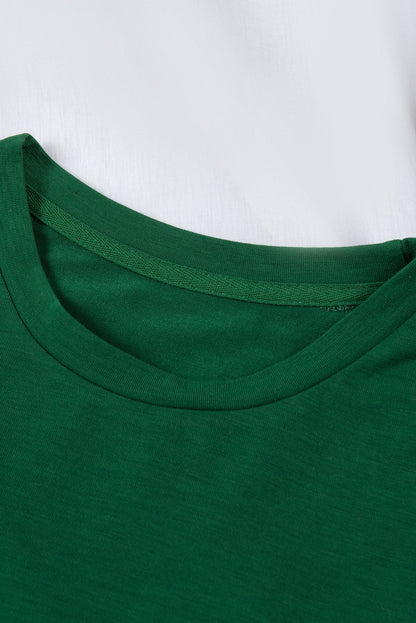 Solid Colour Crew Neck Tee | Green