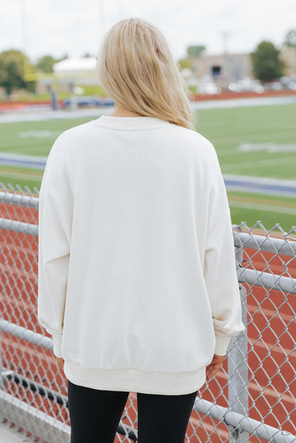 Texas Graphic Drop Shoulder Crewneck Sweatshirt | White